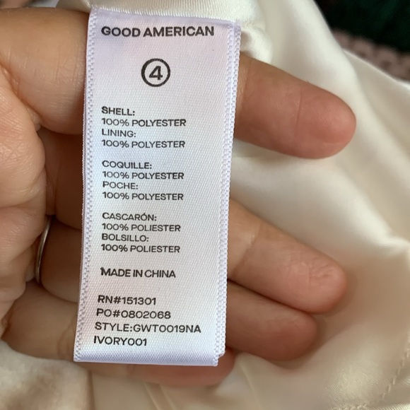 Good American Washed Satin Camisole in Ivory Size XL (4) - Picture 8 of 8